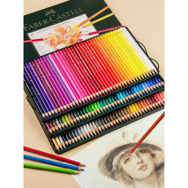Boite métal crayons de couleurs Polychromos Faber Castell
