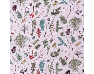 Tissu coton forêt rose -...