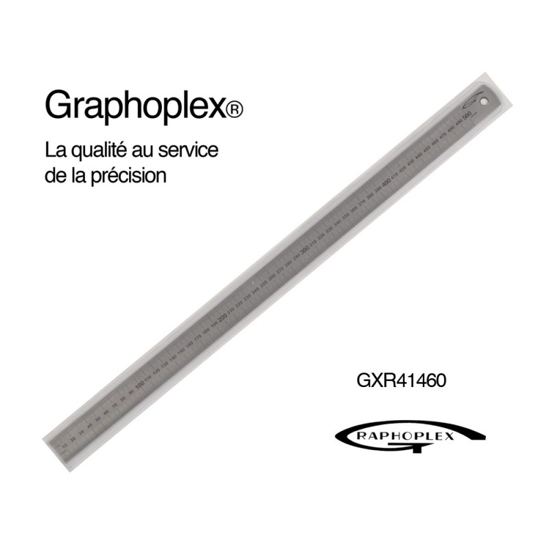 Règle aluminium Antiglisse 50 cm Graphoplex chez Rougier & Plé