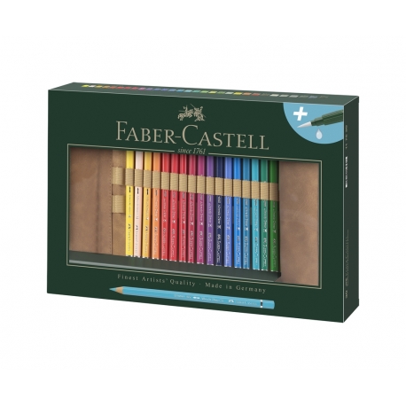 Trousse pour 36 crayons de couleurs - tissu bleu poissons